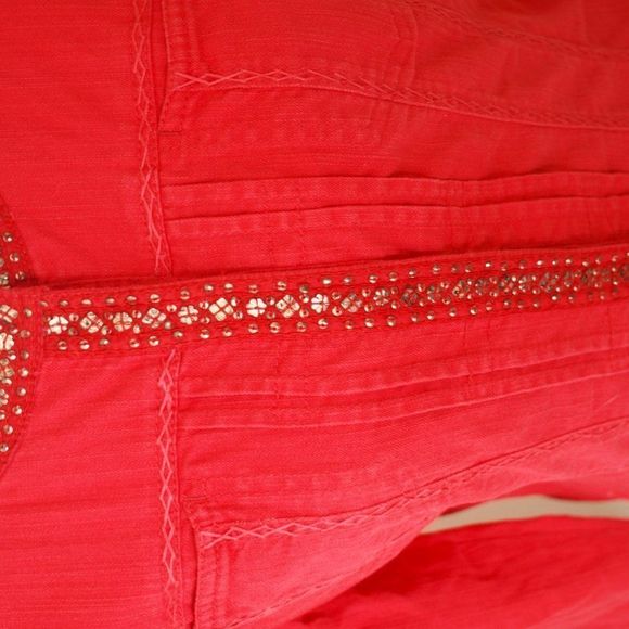 Chicos Statement Jacket In Red Chicos Size 1 - Picture 5 of 10